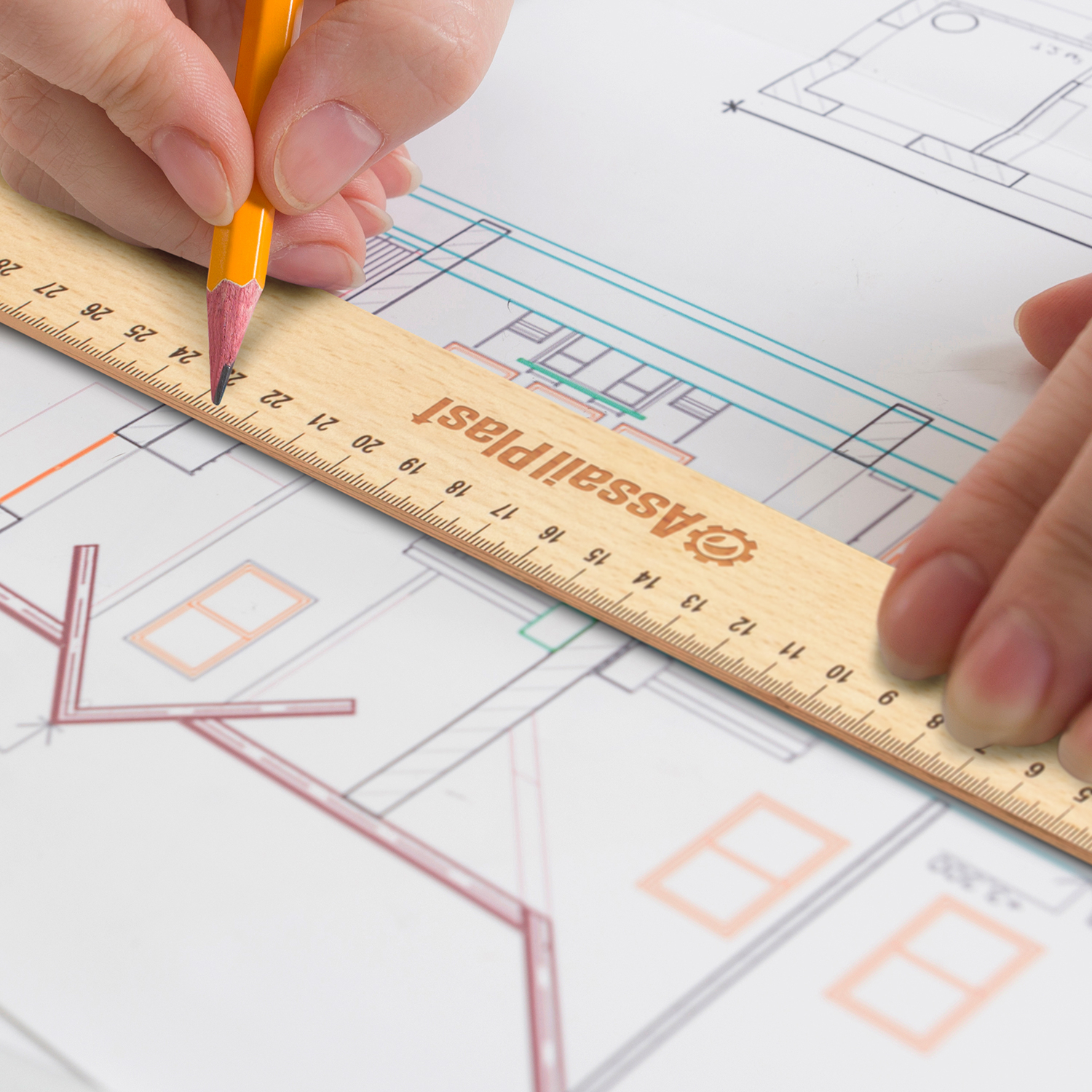 TRENDS | Wooden 30cm Ruler