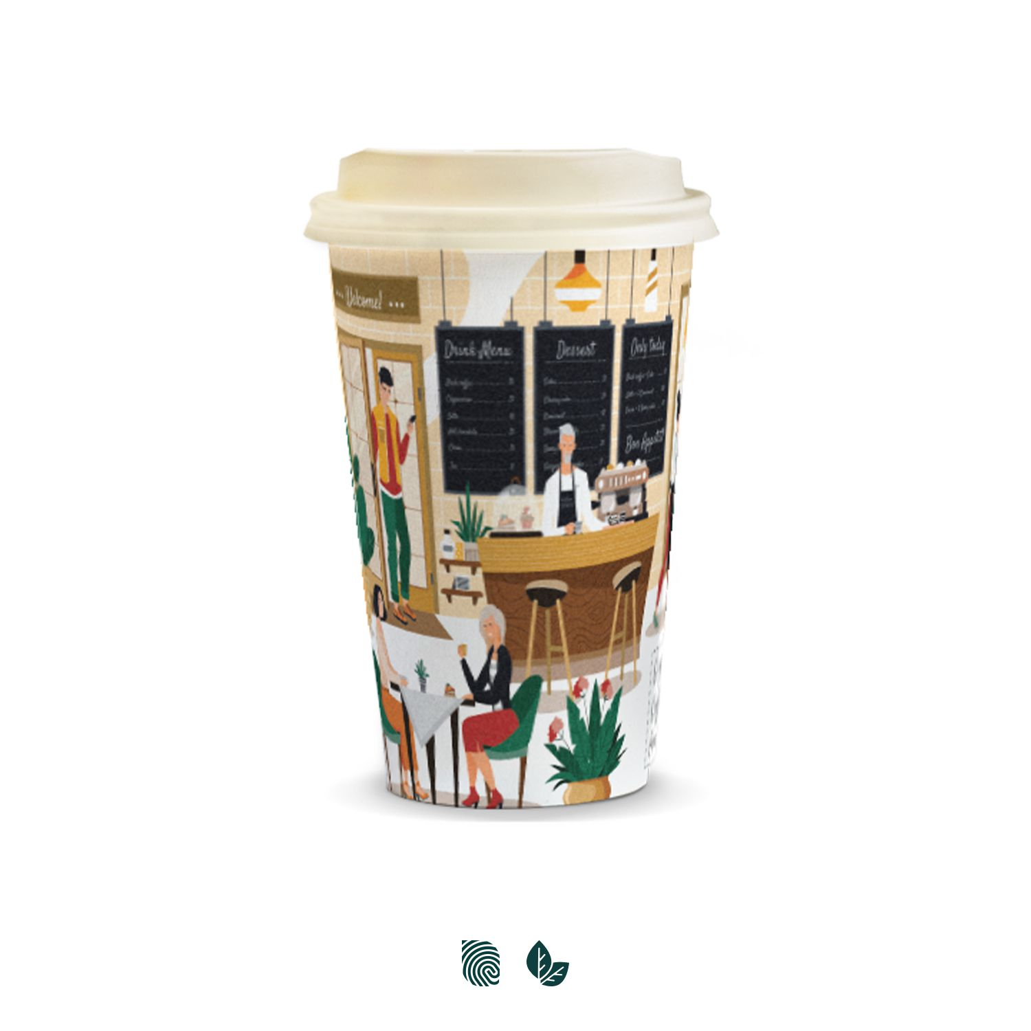 Compostable Paper Coffee Cup - 350ml